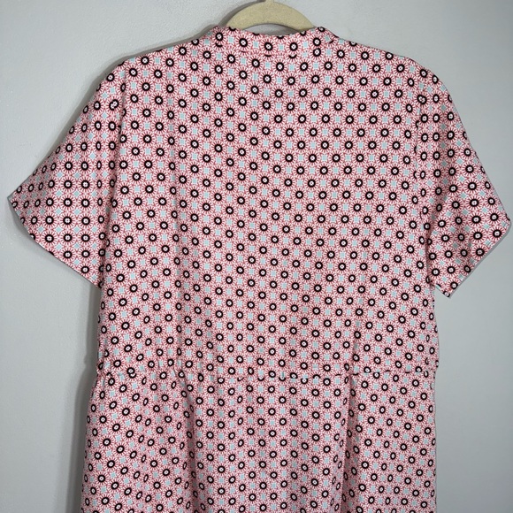 Land's End Short Sleeve Midi Dress-Waist Tie-Modest-Pink Blue Black-Large 14-16 - Picture 12 of 12